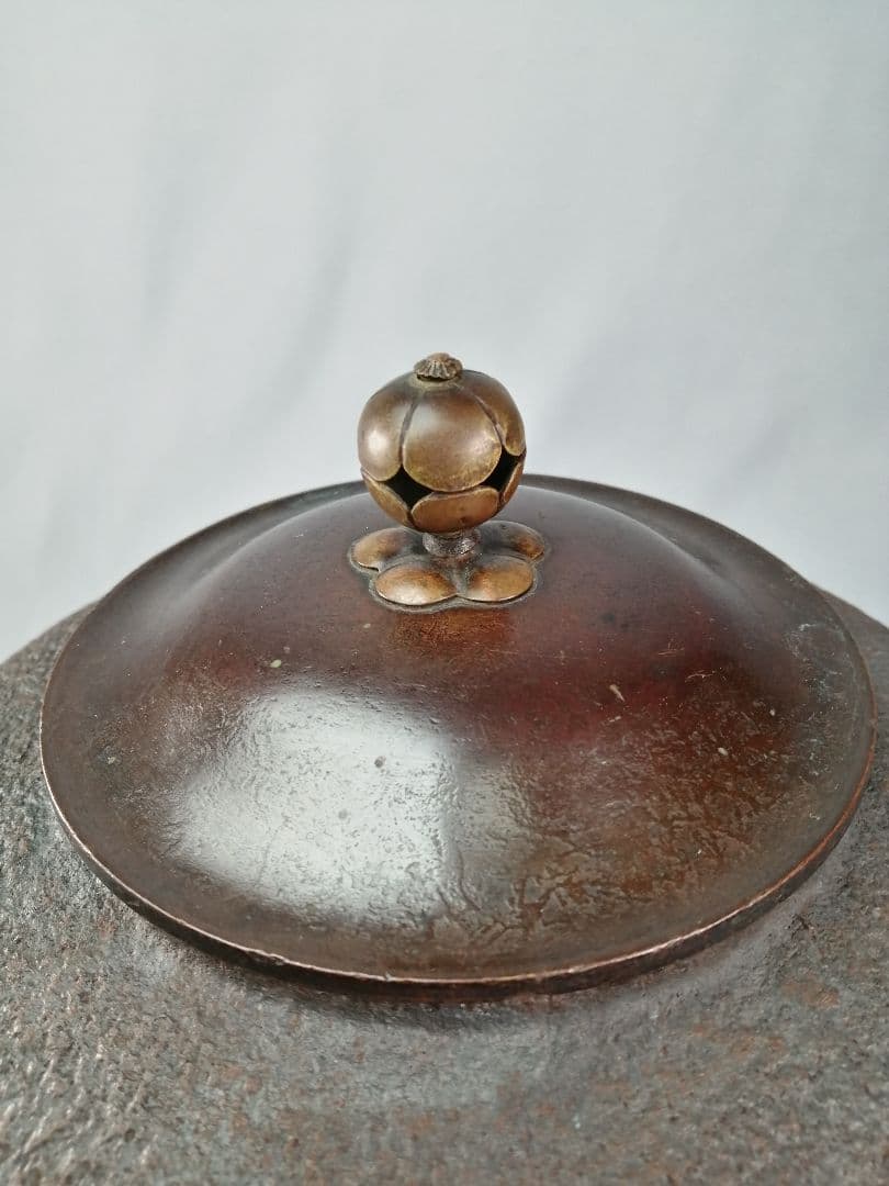 【茶事具】角谷一圭造　丸釜　茶釜　釜385