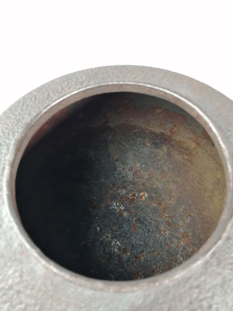 【茶事具】角谷一圭造　丸釜　茶釜　釜385