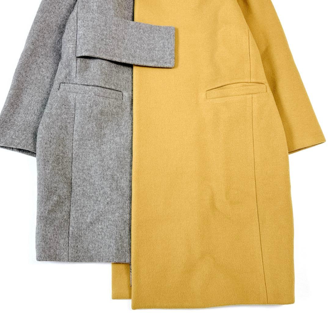 未使用級✨アンスリード ウールバイカラーコート M アシンメトリー ノーカラー