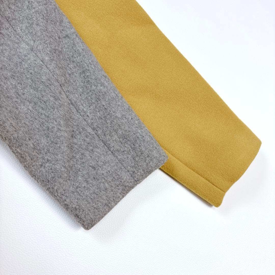 未使用級✨アンスリード ウールバイカラーコート M アシンメトリー ノーカラー