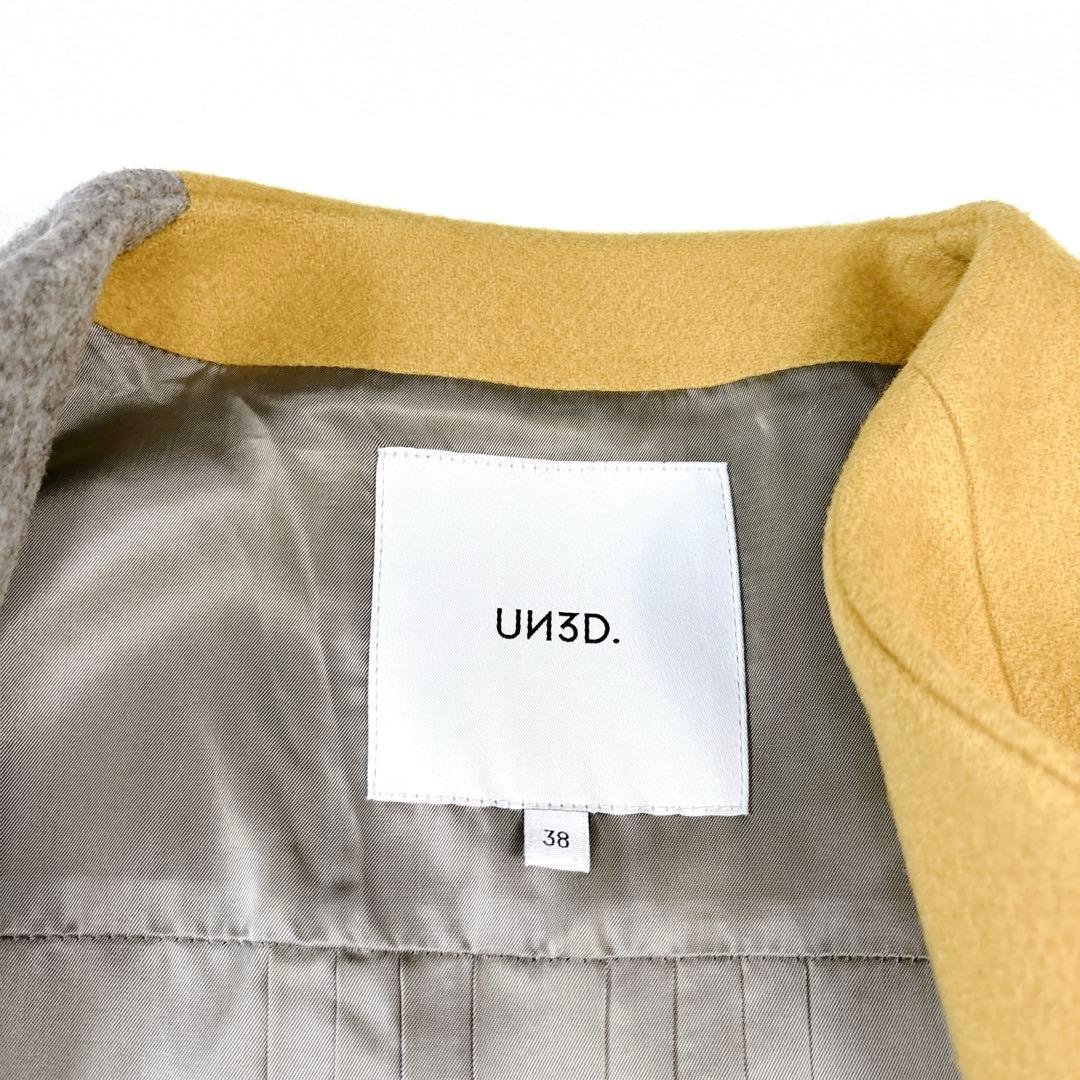 未使用級✨アンスリード ウールバイカラーコート M アシンメトリー ノーカラー