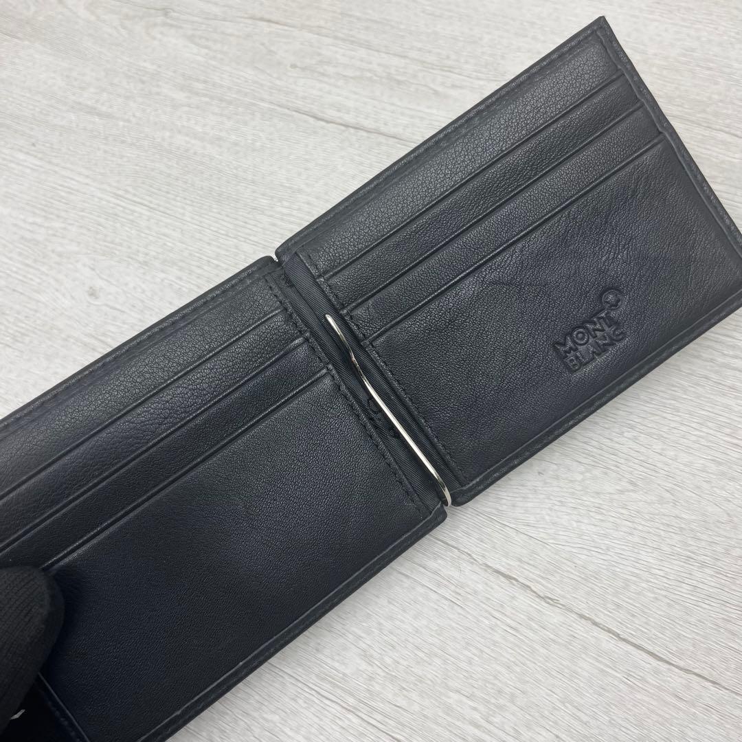 極美品✨ モンブラン マネークリップ ホワイトスター ブラック レザー