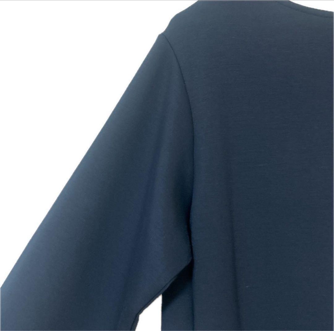 【新品 未使用】タグ付き ソウソウsou sou ワンピース ミモレ丈 ネイビー