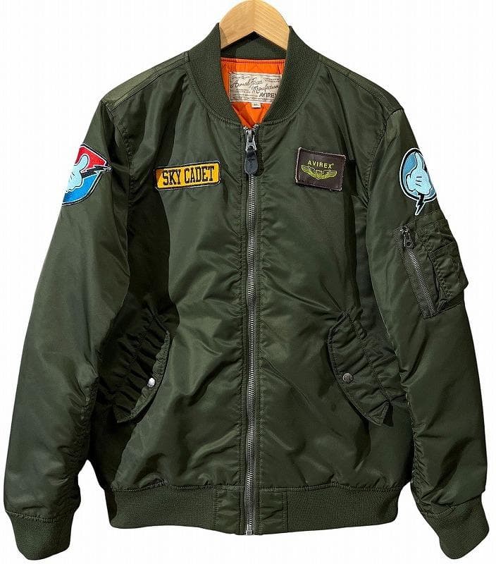 専用　限定 アビレックス ミッキー プリント 刺繍ワッペン MA-1 ジャケット