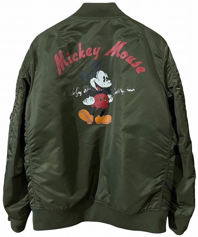 専用　限定 アビレックス ミッキー プリント 刺繍ワッペン MA-1 ジャケット