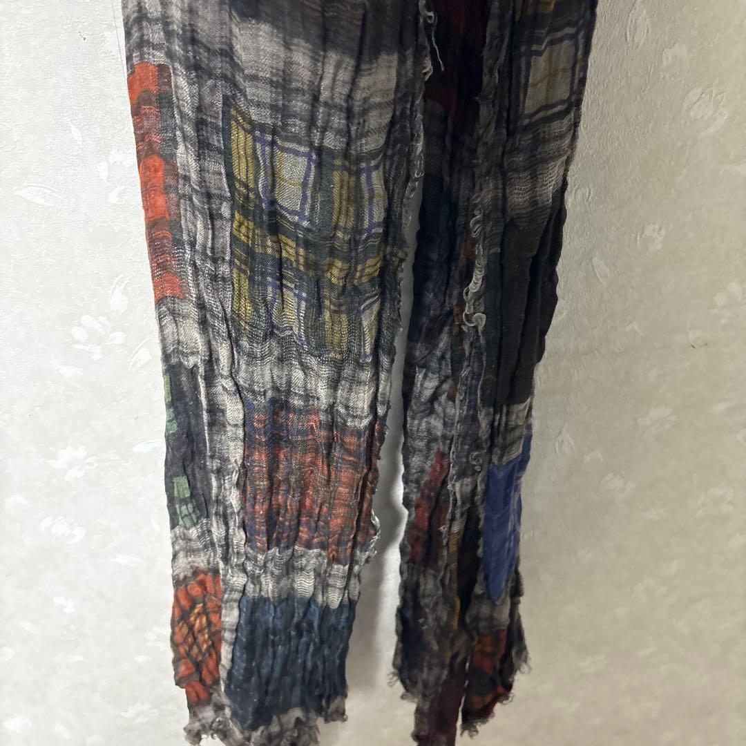 ジョニーデップ着用　ファリエロサルティ　マルチカラーチェック柄コットンストール