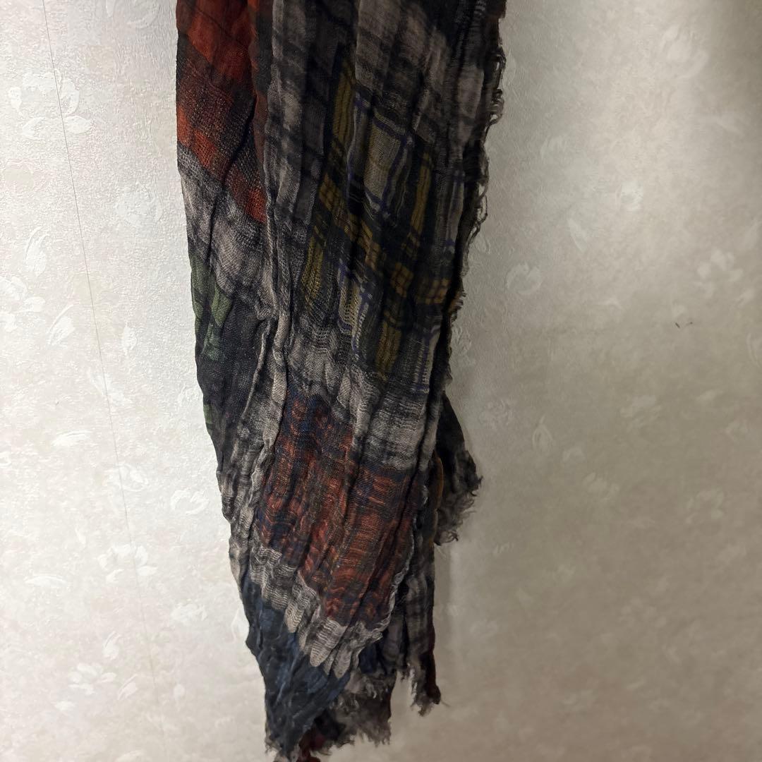 ジョニーデップ着用　ファリエロサルティ　マルチカラーチェック柄コットンストール