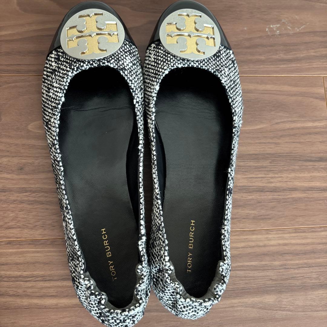 【本日限定お値引き中】トリーバーチ　ツートン　ツイードバレエシューズ