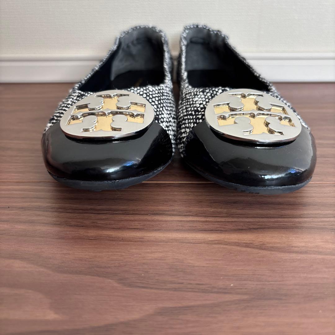 【本日限定お値引き中】トリーバーチ　ツートン　ツイードバレエシューズ