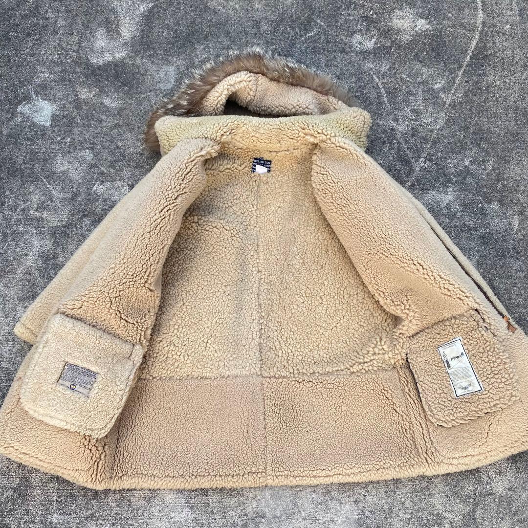 希少　美品　アヴィレックス B-7 ムートン アラスカンコート ヴィンテージ　茶