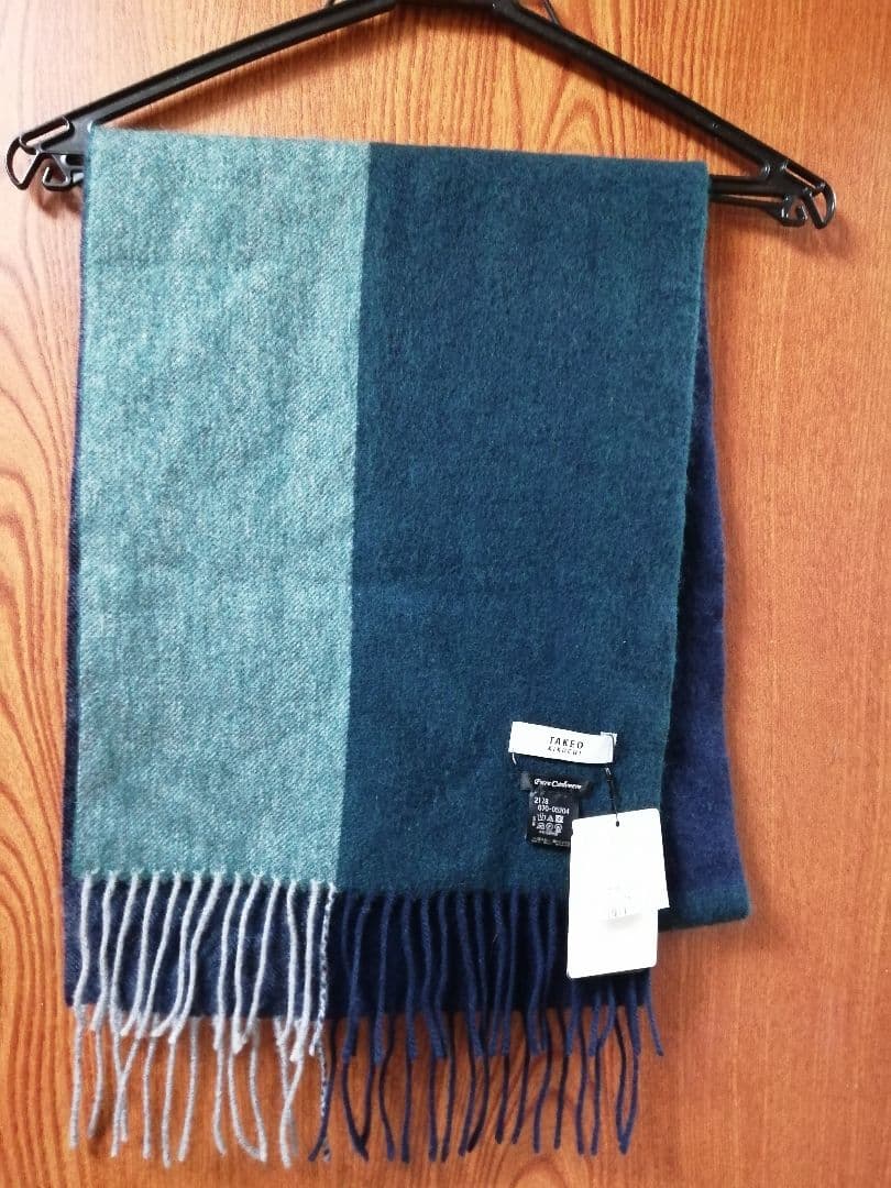 新品タグ付き カシミヤ100% TAKEOKIKUCHI ４面パネルマフラー