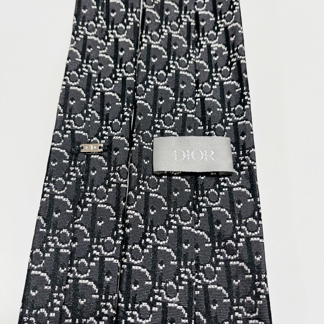 美品 ディオールオム ネクタイ ハイブランド トロッター柄 光沢 ジャガード織り