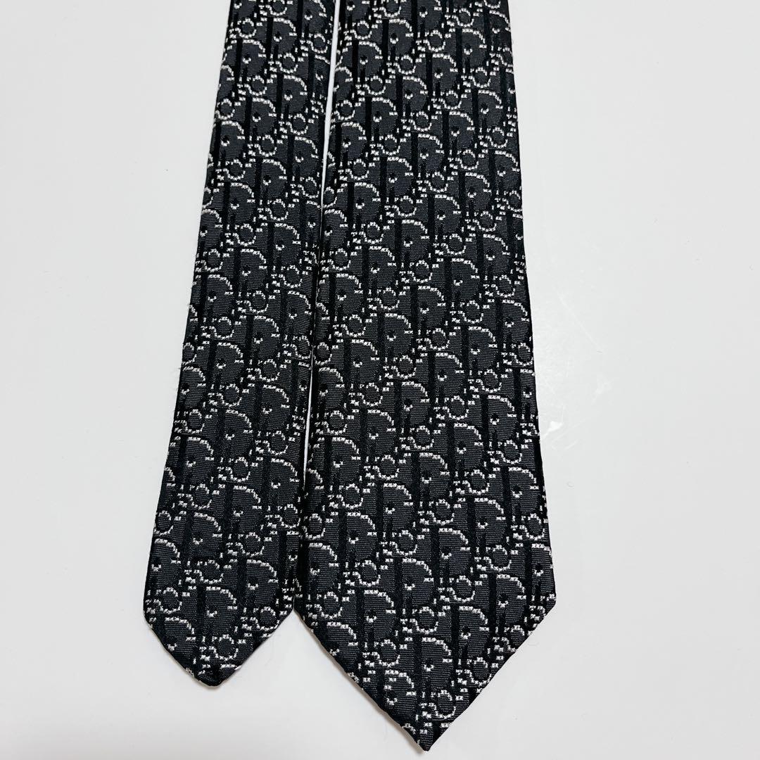 美品 ディオールオム ネクタイ ハイブランド トロッター柄 光沢 ジャガード織り