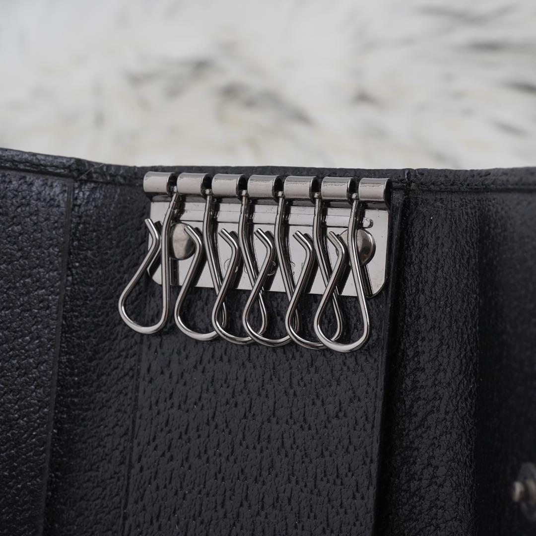 未使用品　箱付き　GUCCI グッチ　キーケース　GG柄　ロゴグラム　ブラック