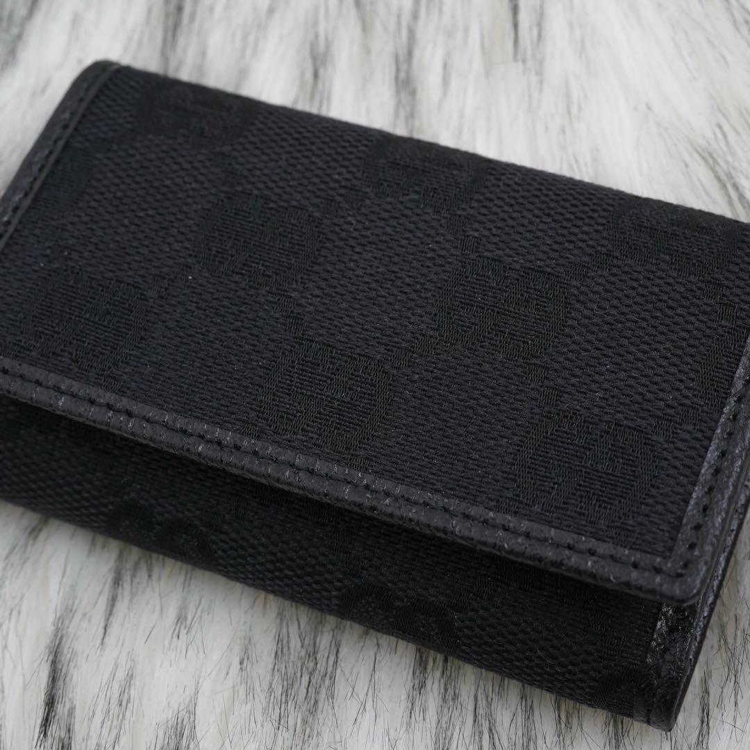 未使用品　箱付き　GUCCI グッチ　キーケース　GG柄　ロゴグラム　ブラック