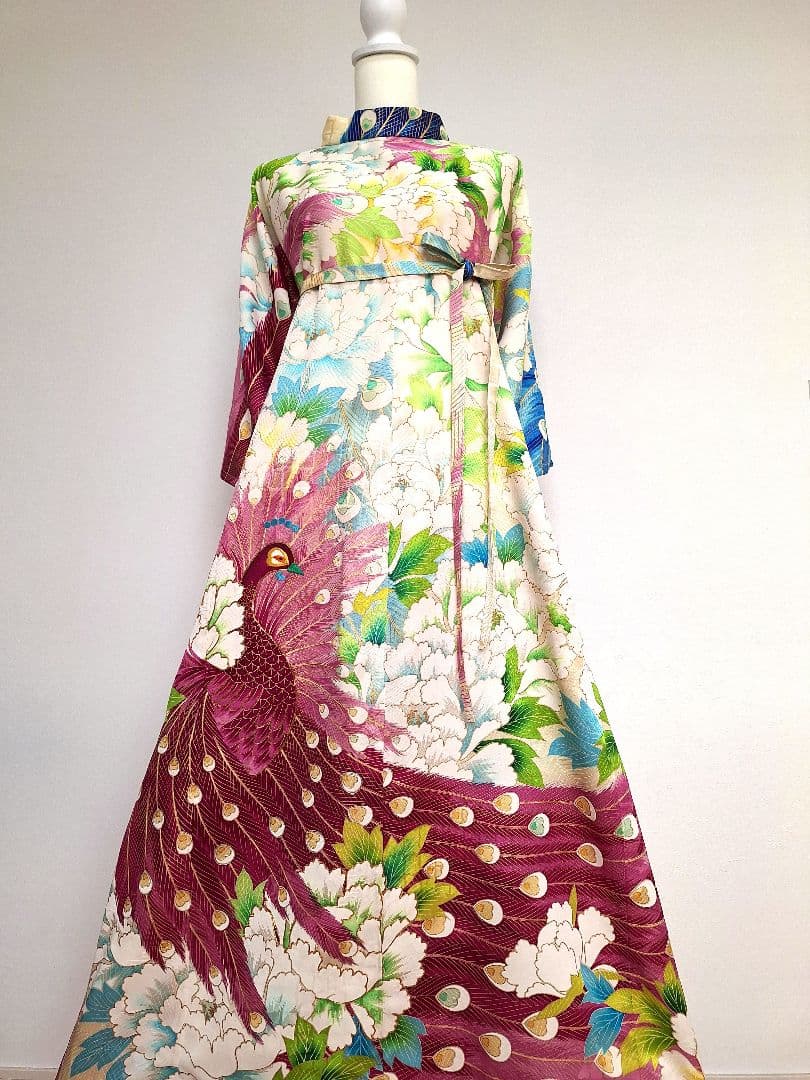 着物リメイクワンピース3606