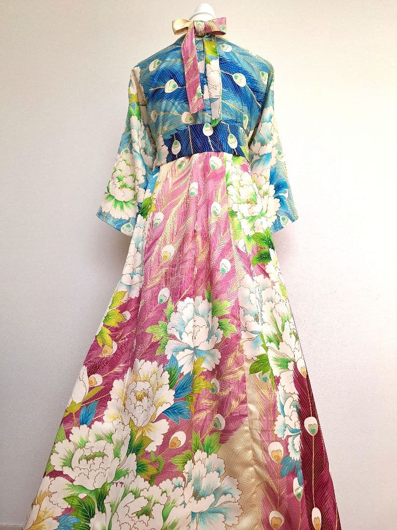 着物リメイクワンピース3606