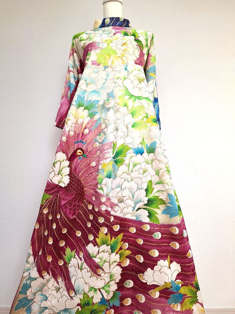 着物リメイクワンピース3606