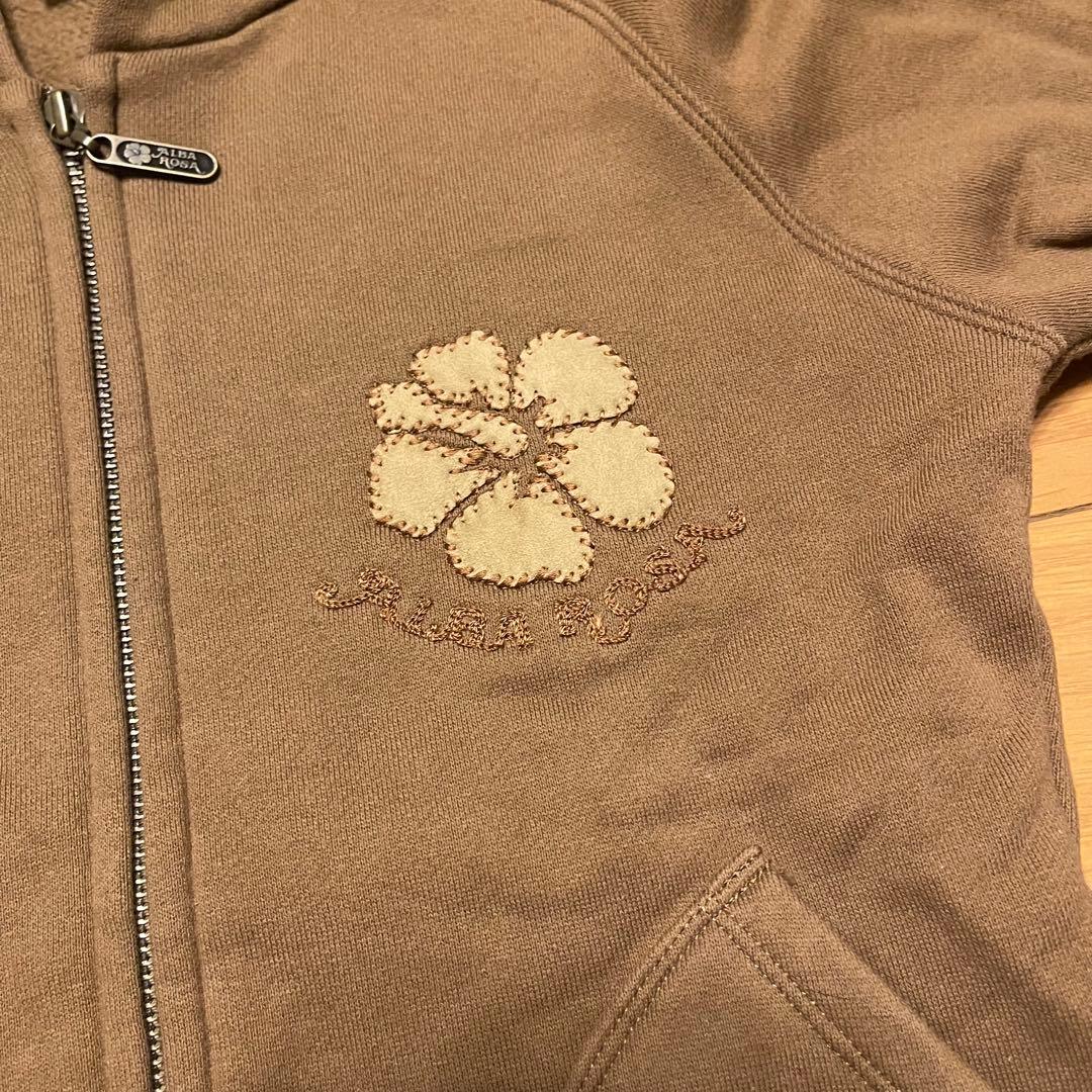 ALBA ROSA フラワー刺繍 ブラウンパーカー