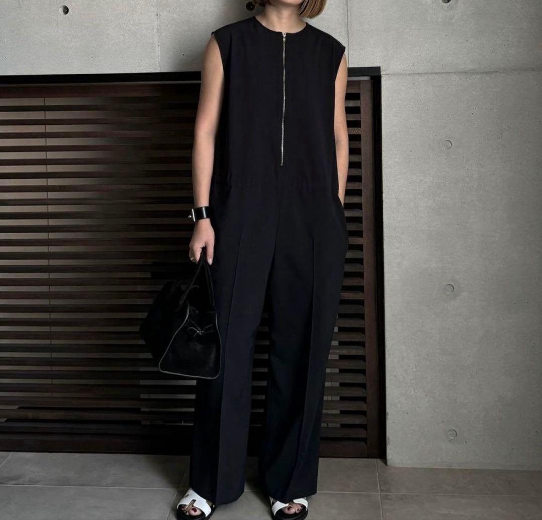 美品　LOHEN ローヘン フロントジップオールインワン　ネイビー 36