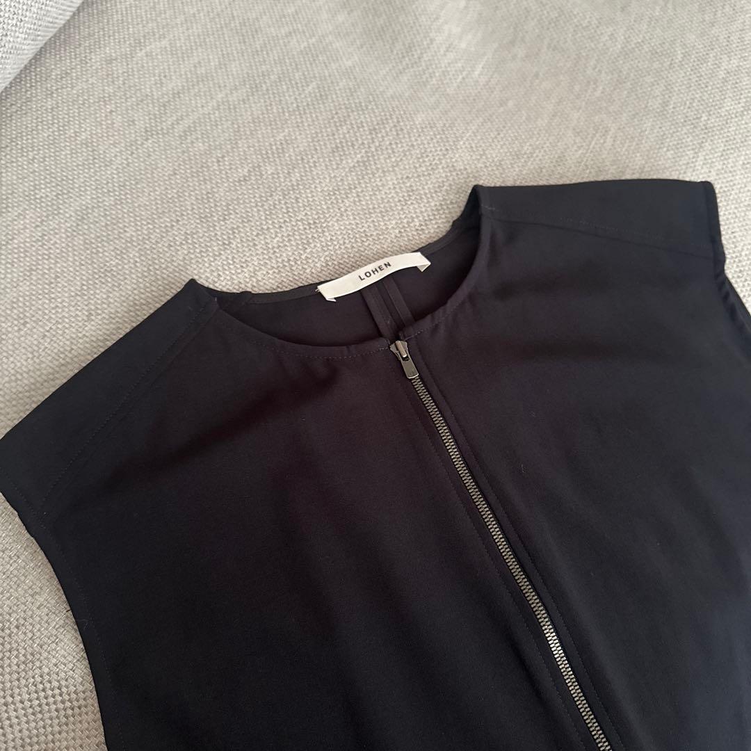 美品　LOHEN ローヘン フロントジップオールインワン　ネイビー 36