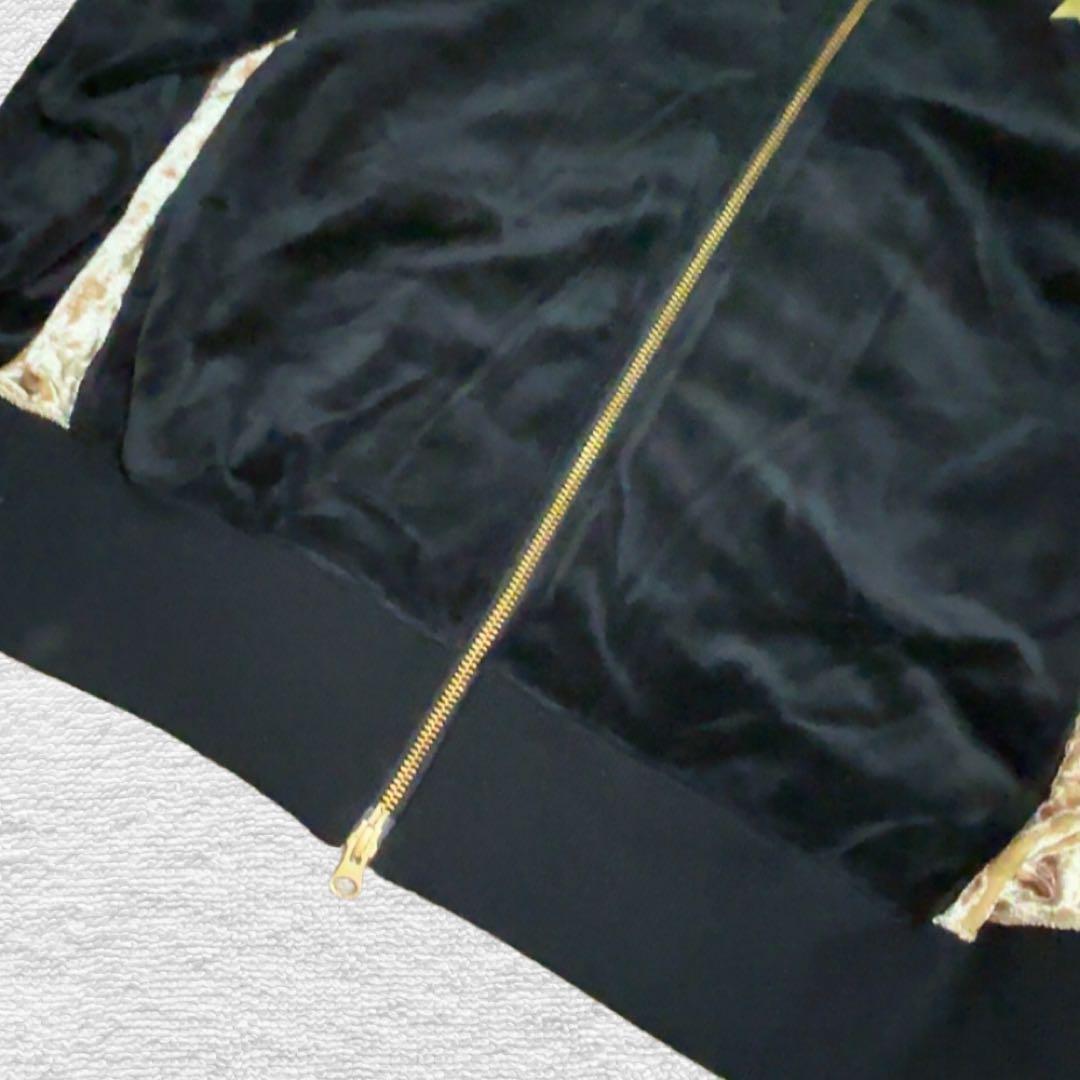 レア✨24カラッツ ベロア ジャージ セットアップ ブラック × ゴールド XL