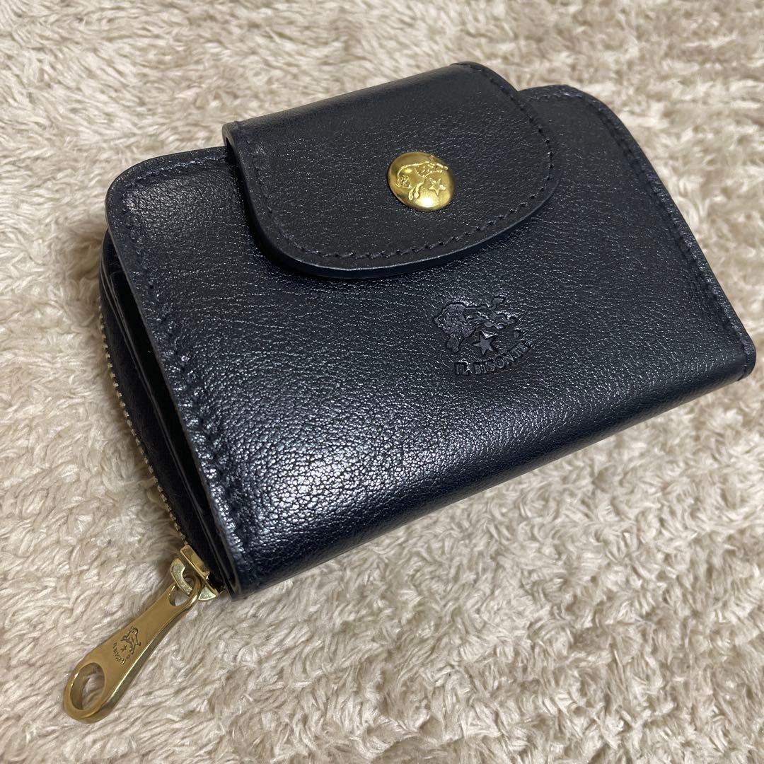 【新品】IL BISONTE 黒 レザー 小銭入れキーケース財布