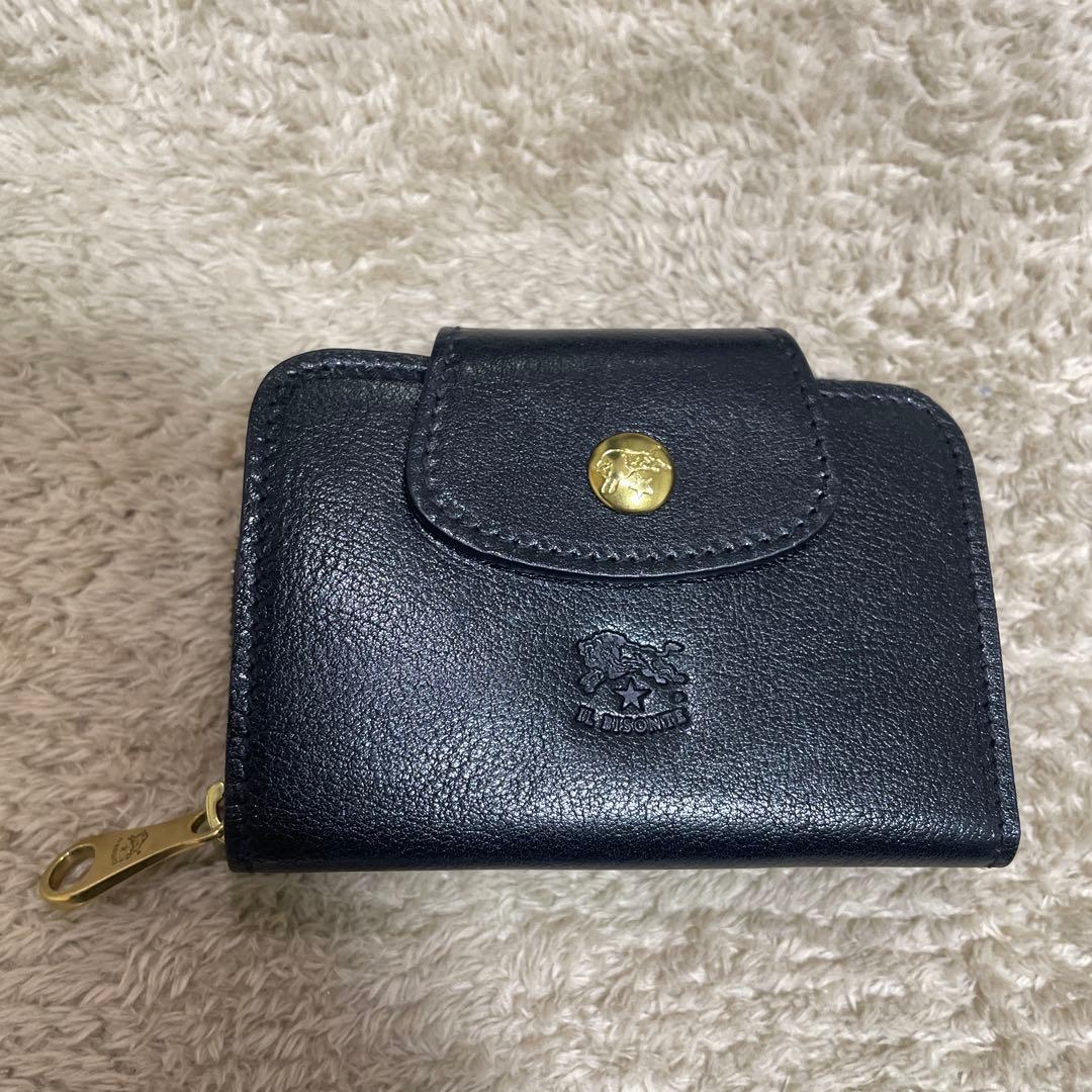 【新品】IL BISONTE 黒 レザー 小銭入れキーケース財布