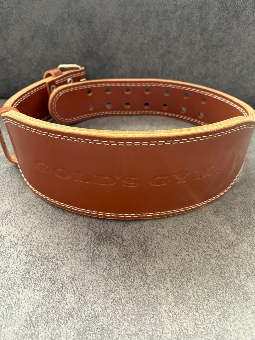 ゴールドジムプロレザーベルト　Mサイズ(ウエスト75-85cm)