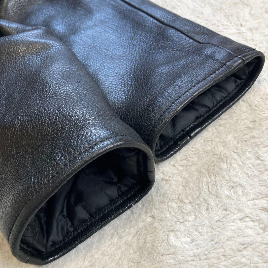 【美品】DELAY by Win&Sons　スタジャン　鹿革　キルティング　黒