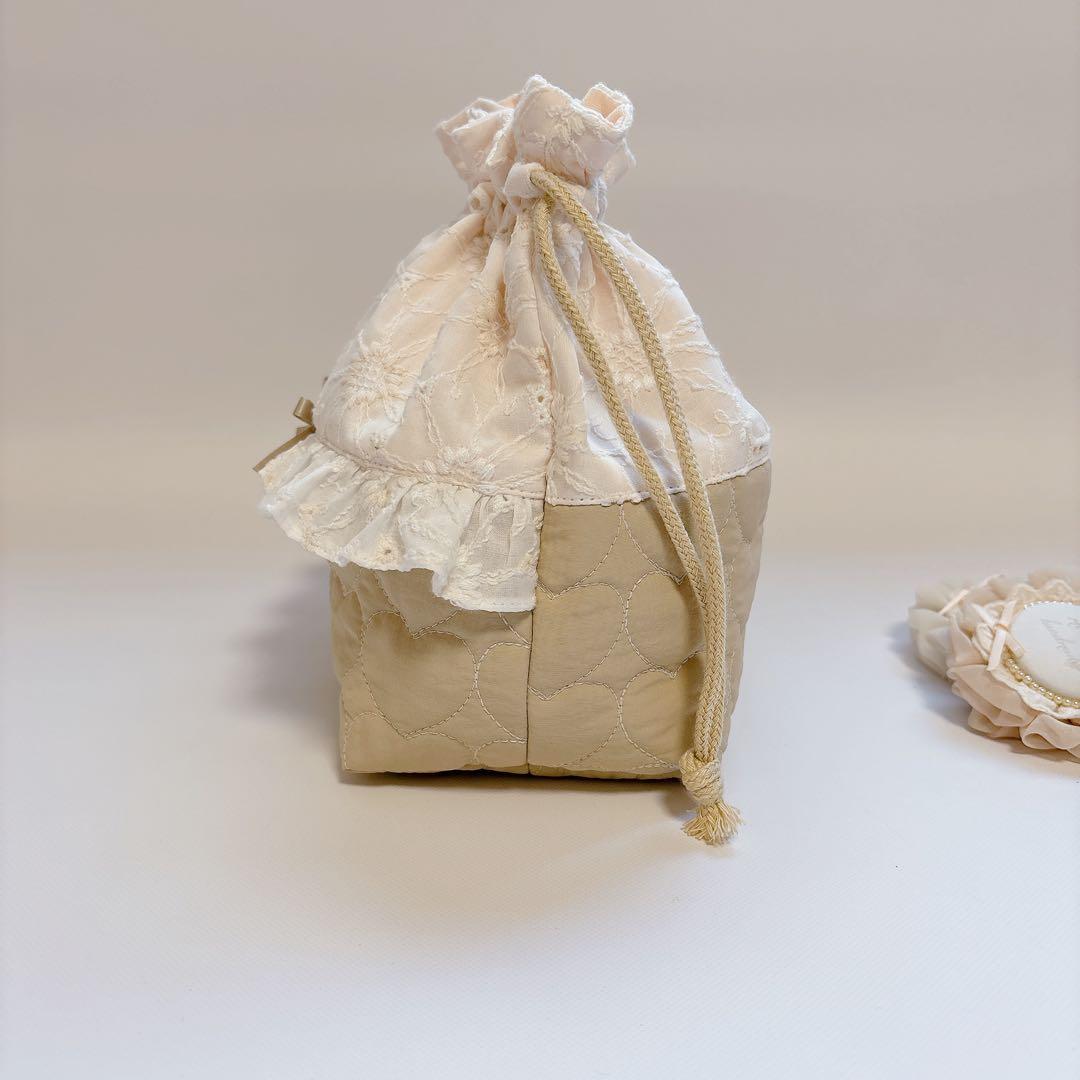 chibi＊プロフ必読様　マーガレットレース　ハートキルト　ヌビ　レッスンバッグ