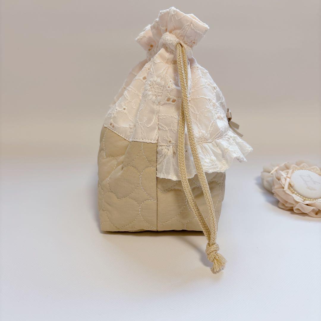 chibi＊プロフ必読様　マーガレットレース　ハートキルト　ヌビ　レッスンバッグ