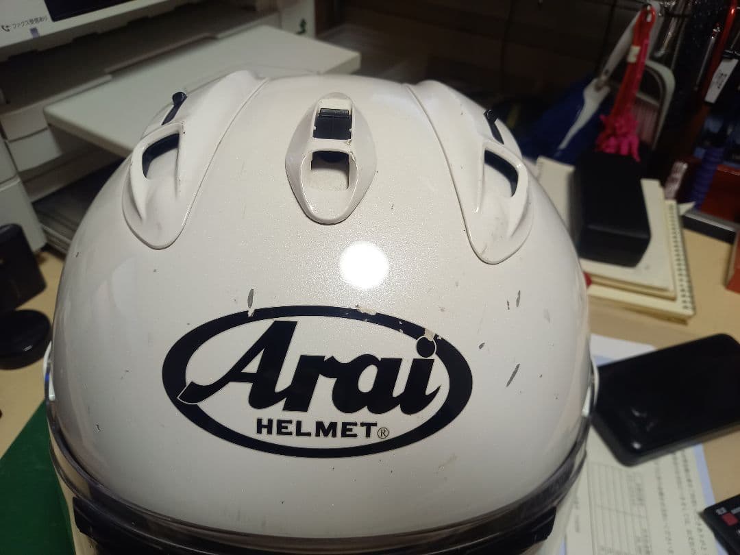 アライ　RX-7X　パールホワイト　サイズ65-66㎝ 純正スポイラー装着