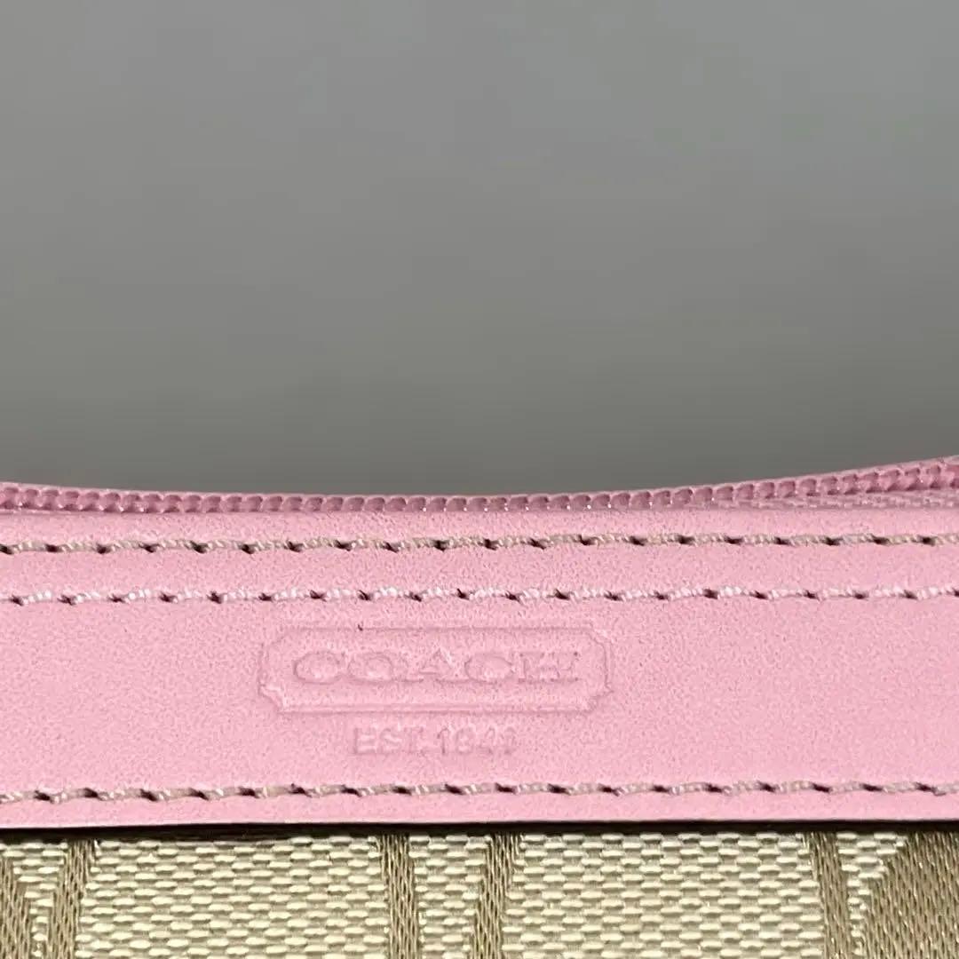 美品✨coach シグネチャー　ワンショルダー　ピンク　2ポケット