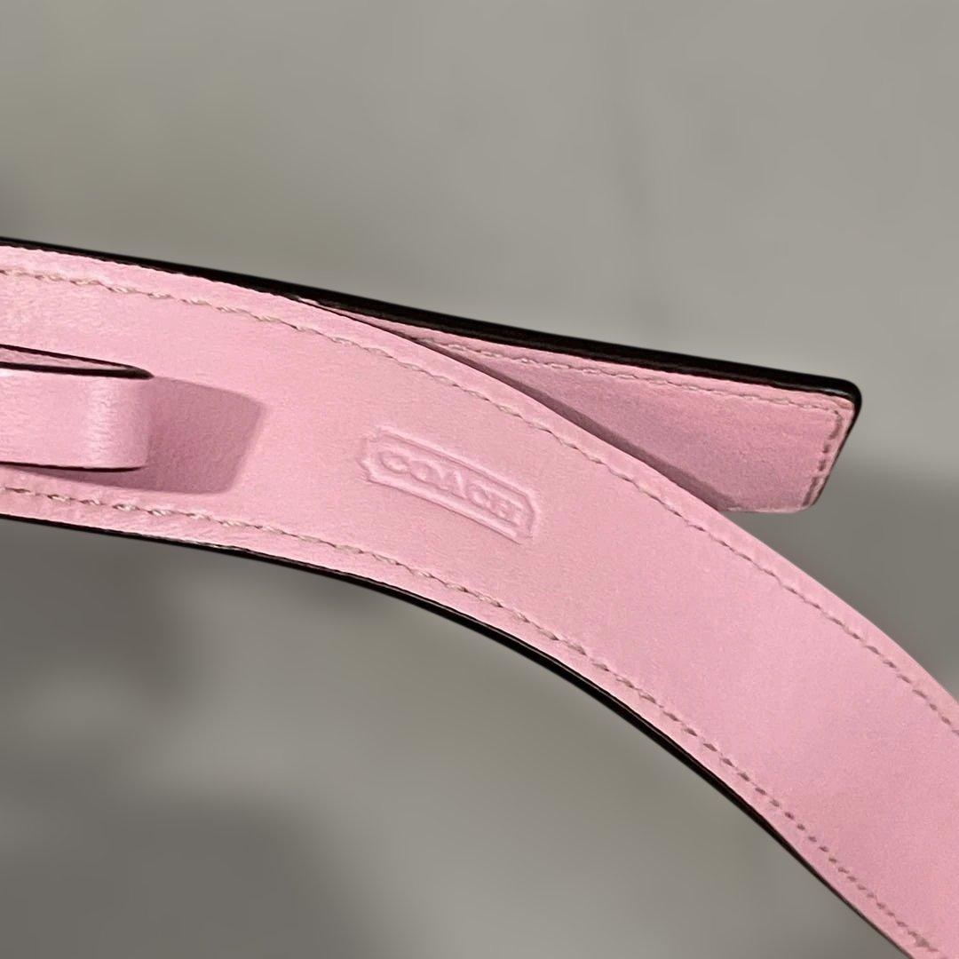 美品✨coach シグネチャー　ワンショルダー　ピンク　2ポケット