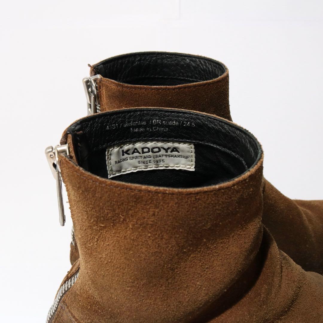 KADOYA エレファンタス バックジップブーツ スエード ビブラムソール E