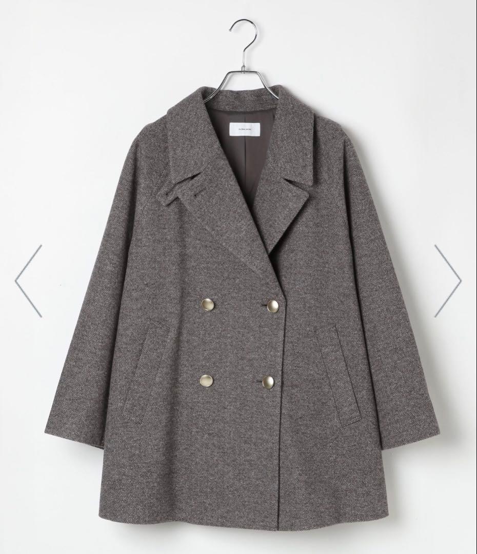 今期完売品★軽やかストレッチ襟2WAY ミドルコートL /GLOBAL WORK