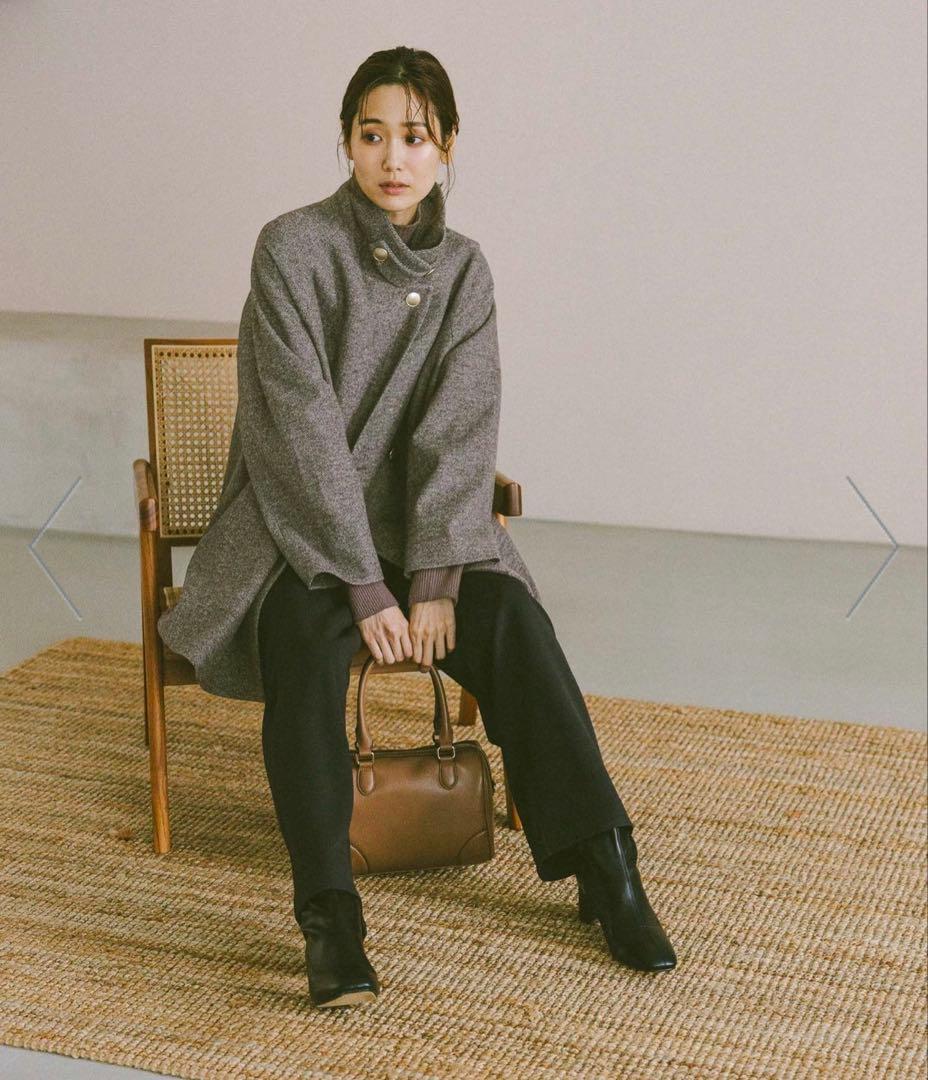 今期完売品★軽やかストレッチ襟2WAY ミドルコートL /GLOBAL WORK