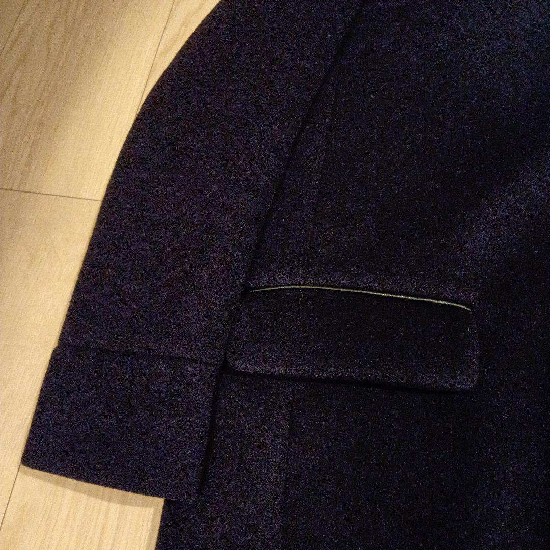 専用IENA 二重織り シャルムフード付きコクーンコートネイビー＆シャギーニット