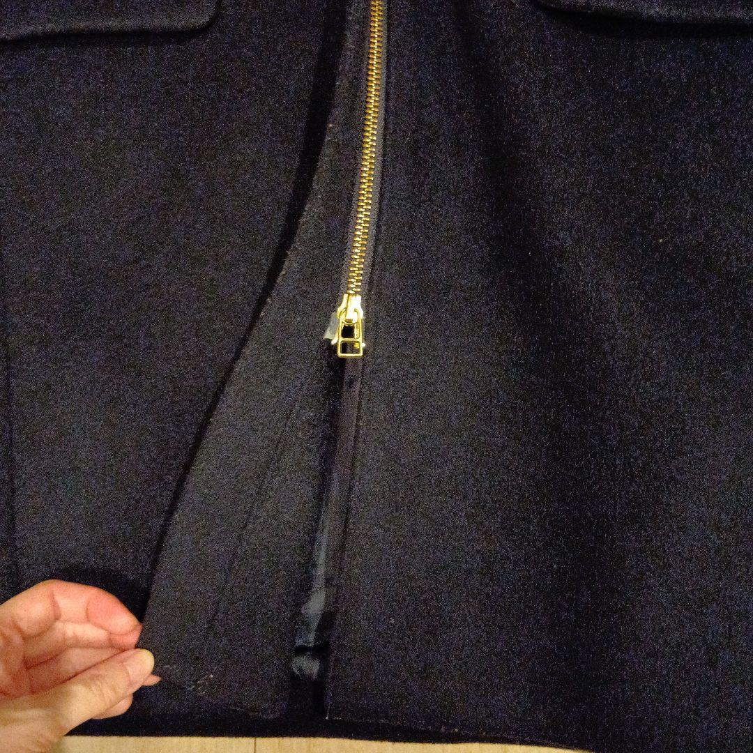 専用IENA 二重織り シャルムフード付きコクーンコートネイビー＆シャギーニット