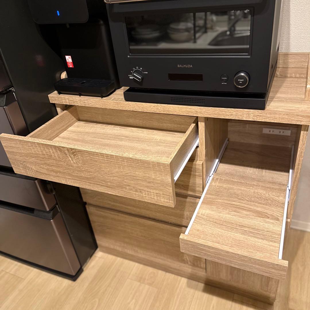 【2月28日発送予定】LOWYA(ロウヤ) キッチンボード　90幅　組立済み