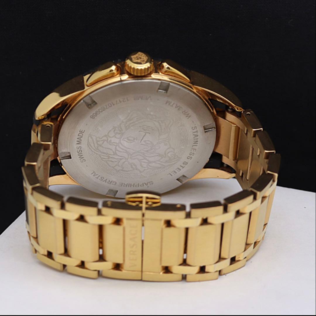 ヴェルサーチ クロノグラフ QZ ブラック文字盤