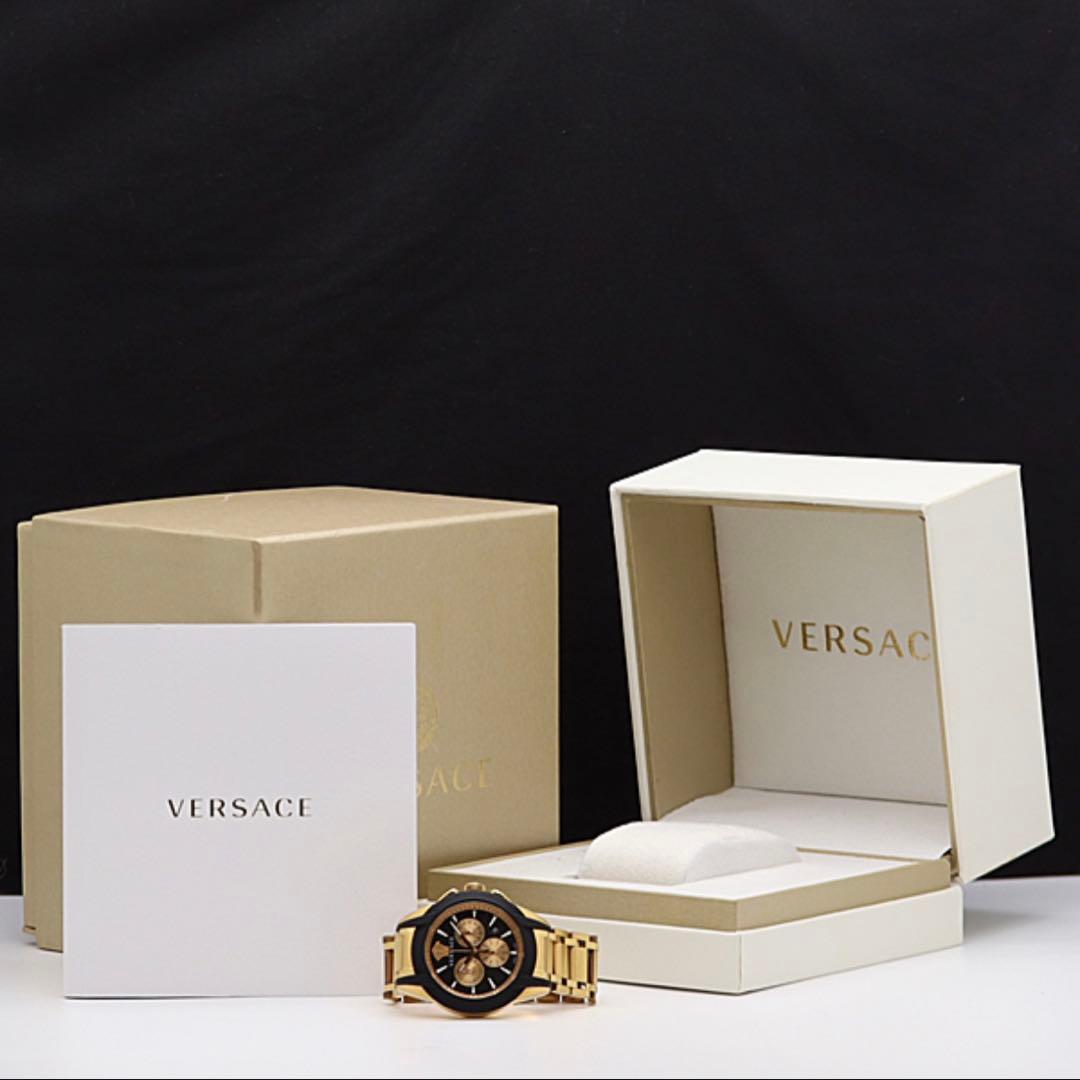 ヴェルサーチ クロノグラフ QZ ブラック文字盤