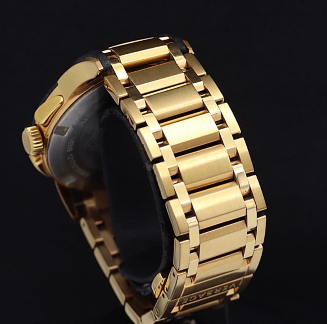 ヴェルサーチ クロノグラフ QZ ブラック文字盤