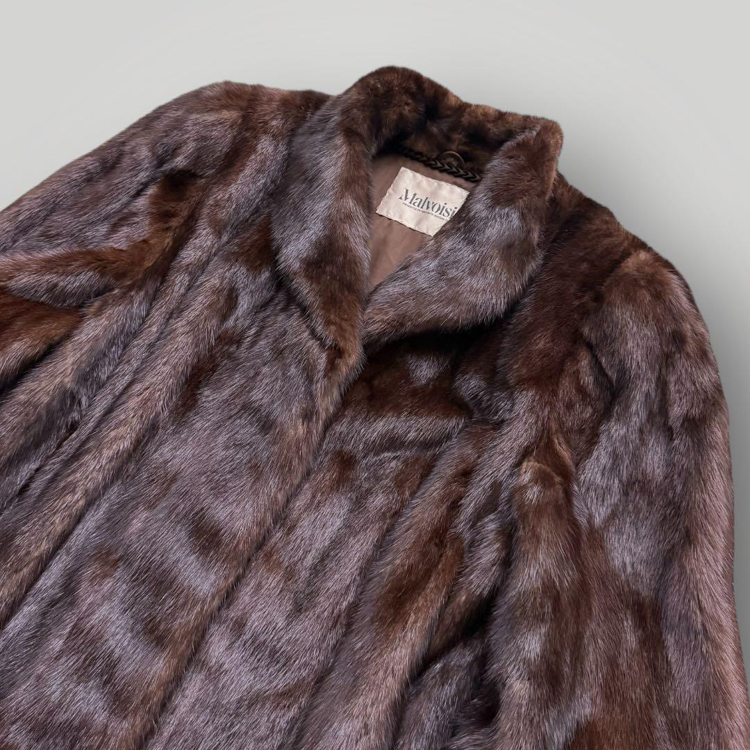 本毛皮☆ミンク MINK ファーコート なめし柔らか◎ 毛艶◎ ふかふか 茶系