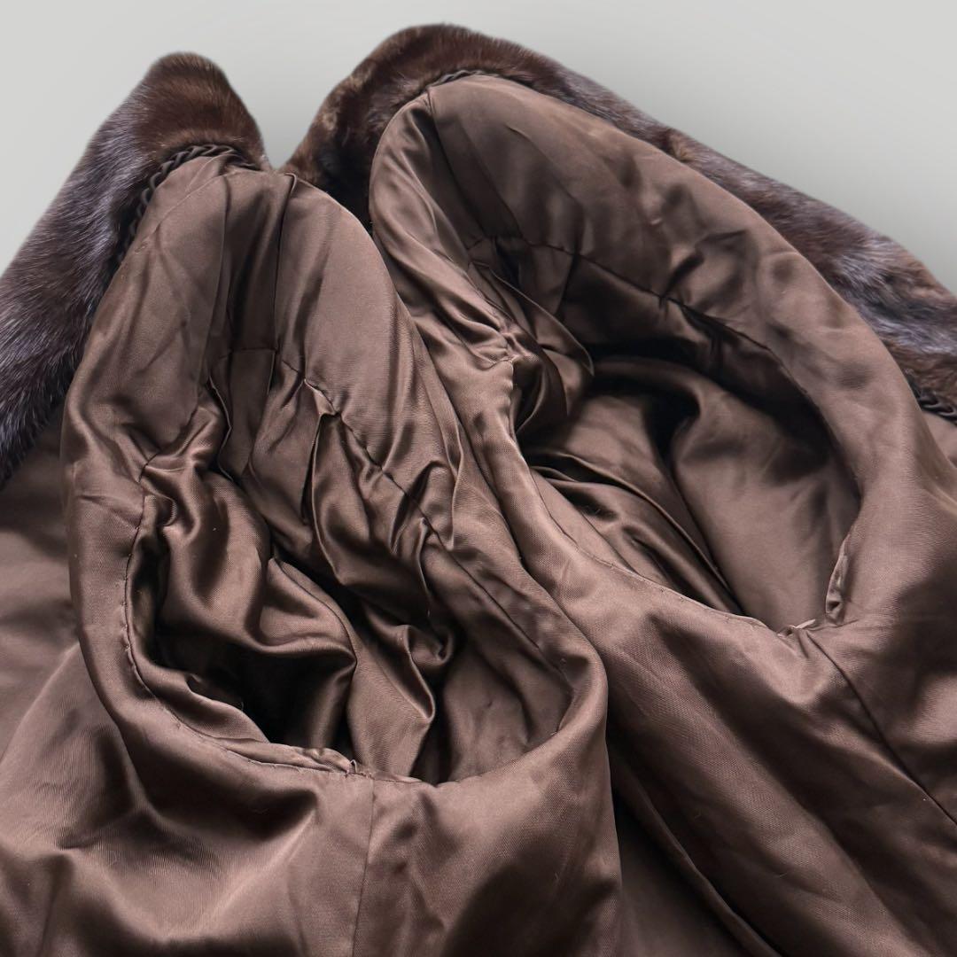 本毛皮☆ミンク MINK ファーコート なめし柔らか◎ 毛艶◎ ふかふか 茶系