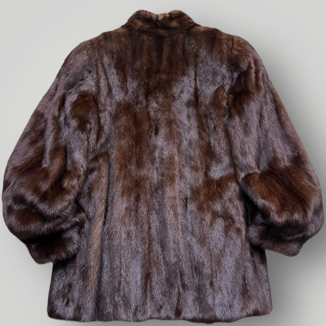 本毛皮☆ミンク MINK ファーコート なめし柔らか◎ 毛艶◎ ふかふか 茶系