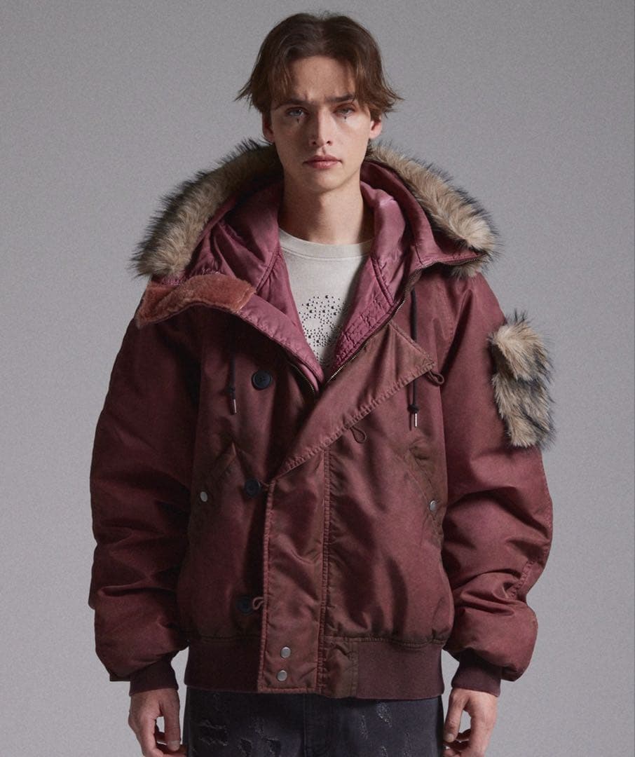 GRANCY ファーポケットデザインフェードN2Bジャケット