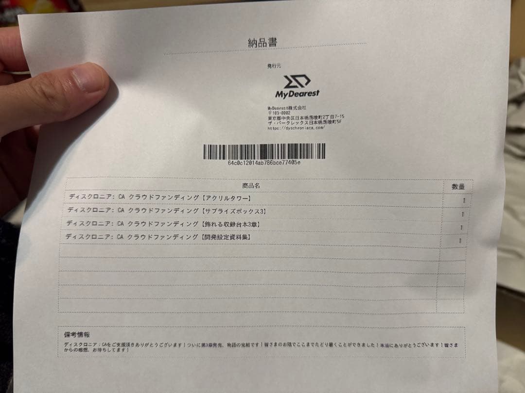 ディスクロニア:CA クラウドファンディング リターン品