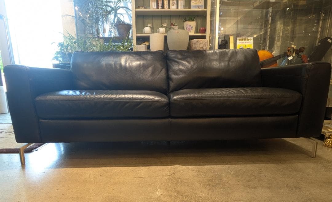 【極美品】 NATUZZI 3人 ソファ ITALIA ナツッジ イタリア 本革
